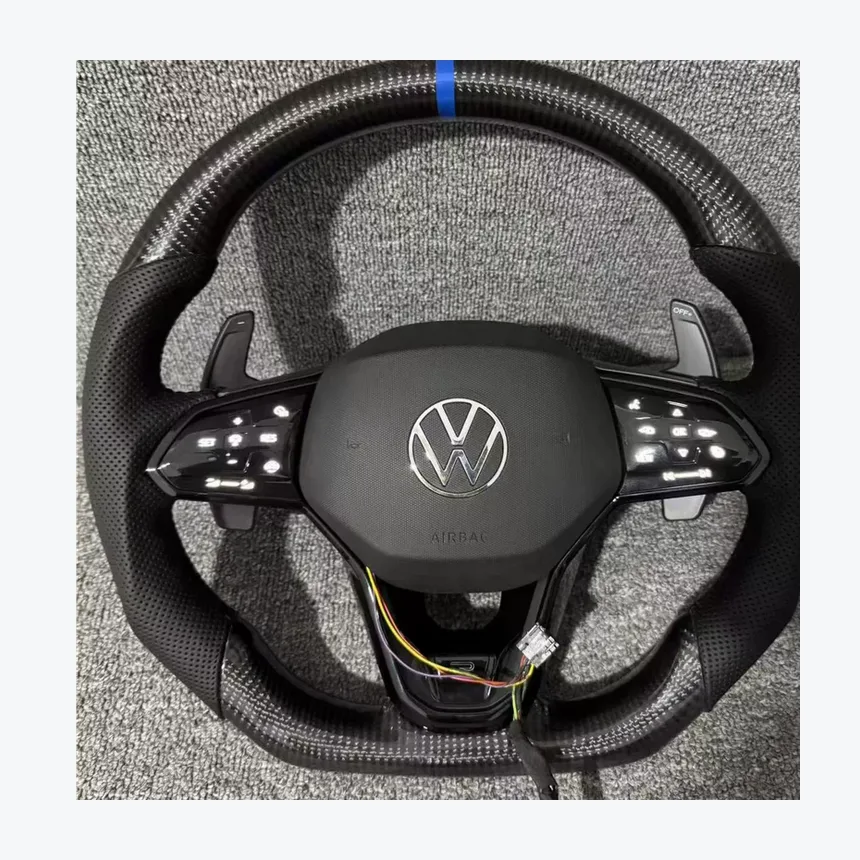 Volkswagen Model S Gloss Carbon Fiber Wheel — Custom Steering Wheel