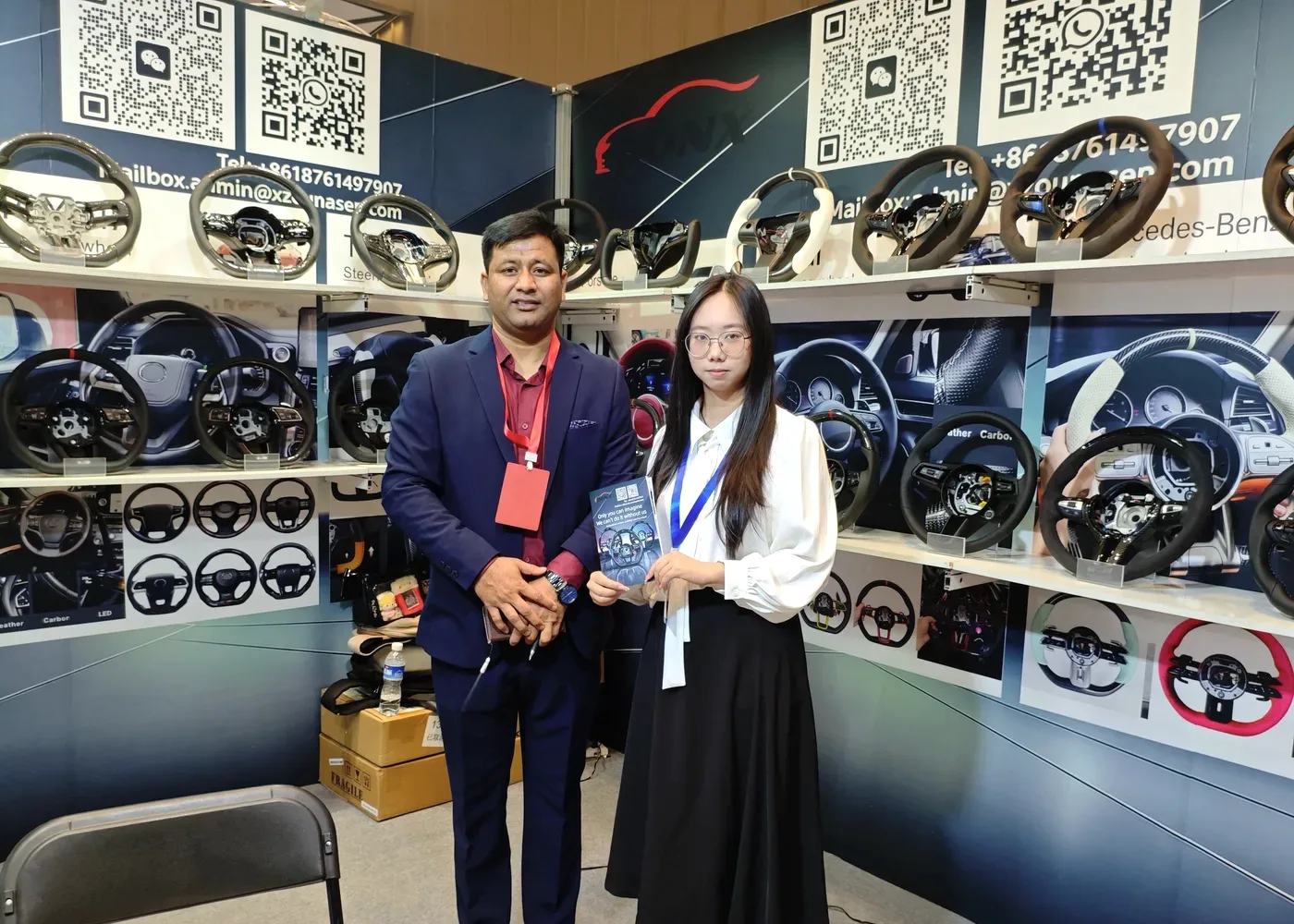 WELTHEIM steering wheel display at a trade show booth
